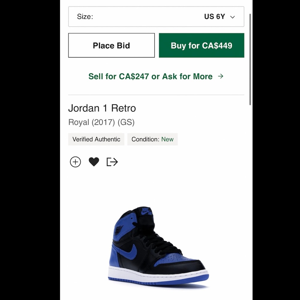 Jordan 1 Retro Royal 2017